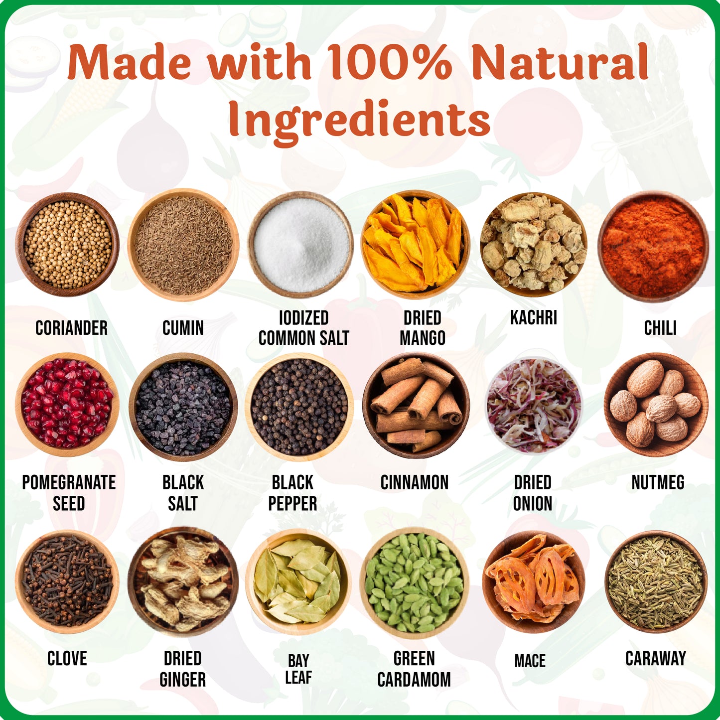 alcofoods Chaat masala 100g jar- ingredients