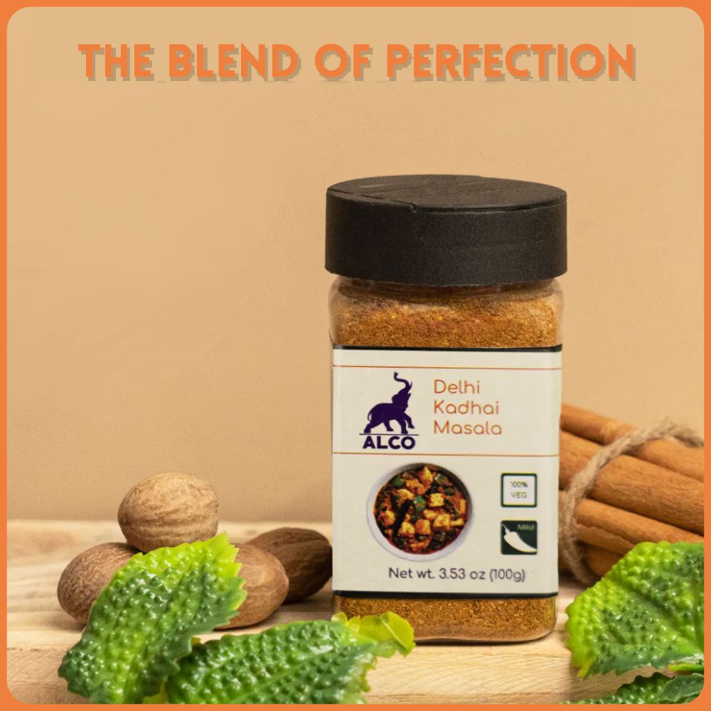 alco foods Delhi Kadhai Masala 100g Jar- Real Image