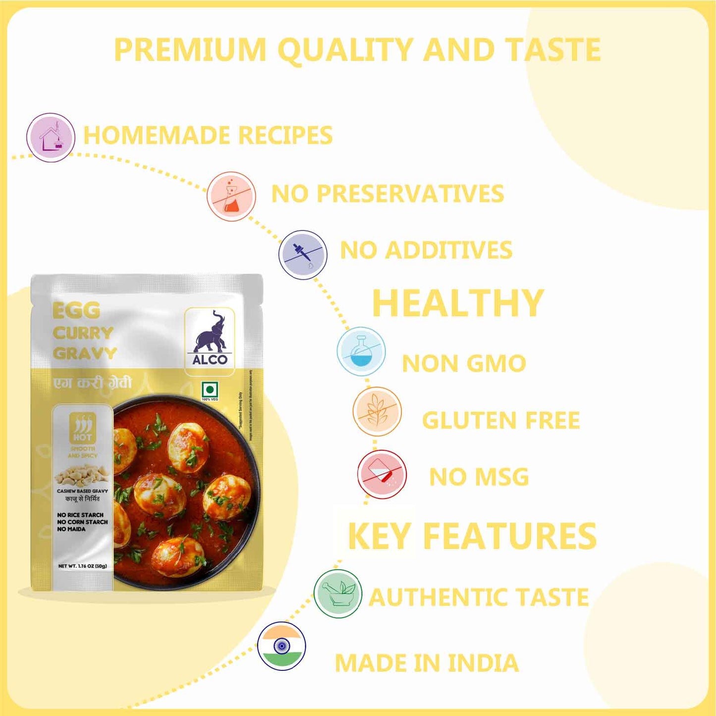 Alcofoods Egg Curry Gravy 50g - Feature