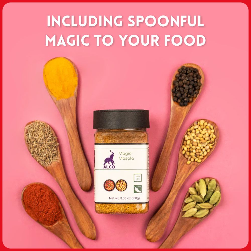 alco foods Magic Masala 100g Jar- Real Image