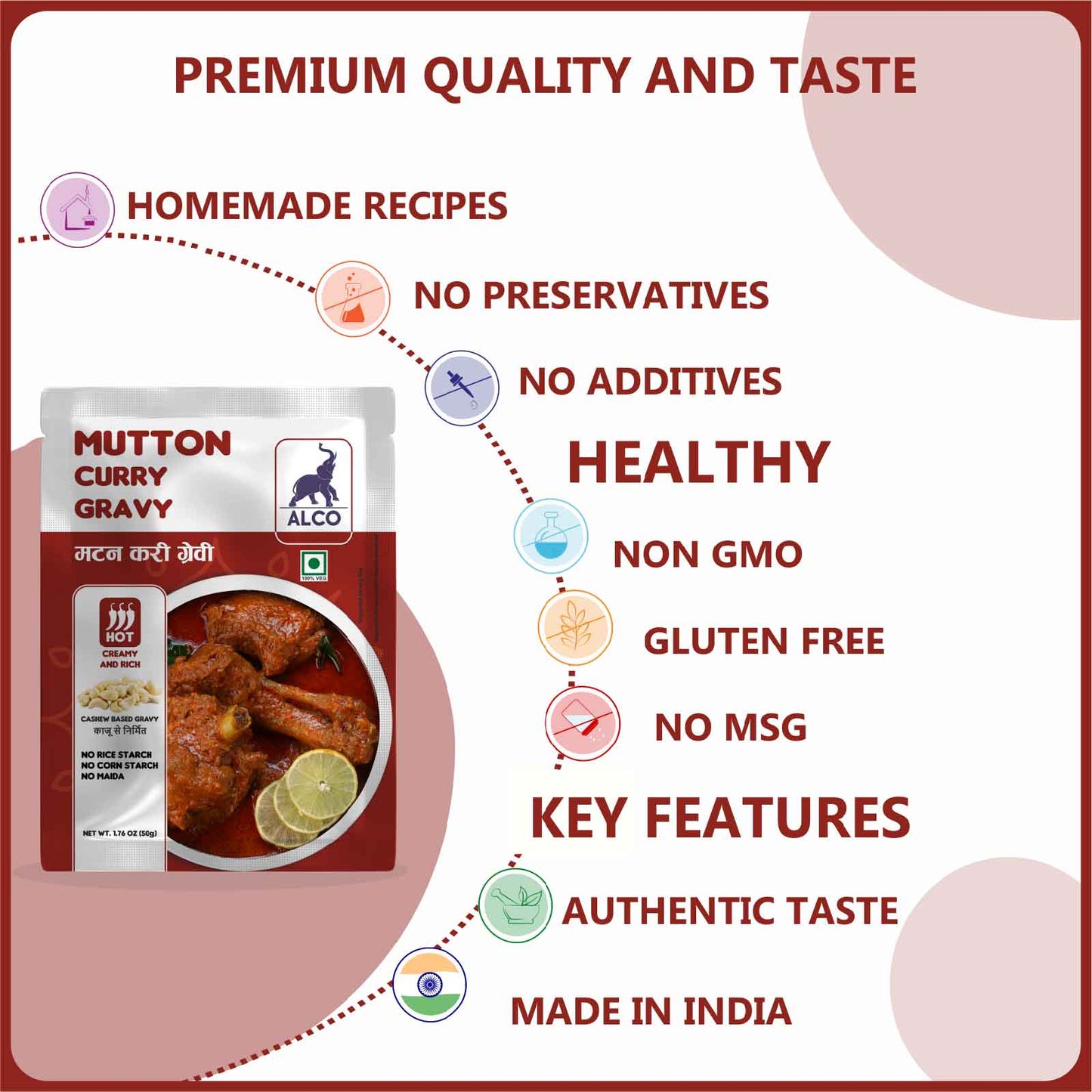 Alcofoods Mutton Curry Gravy 50g - Feature