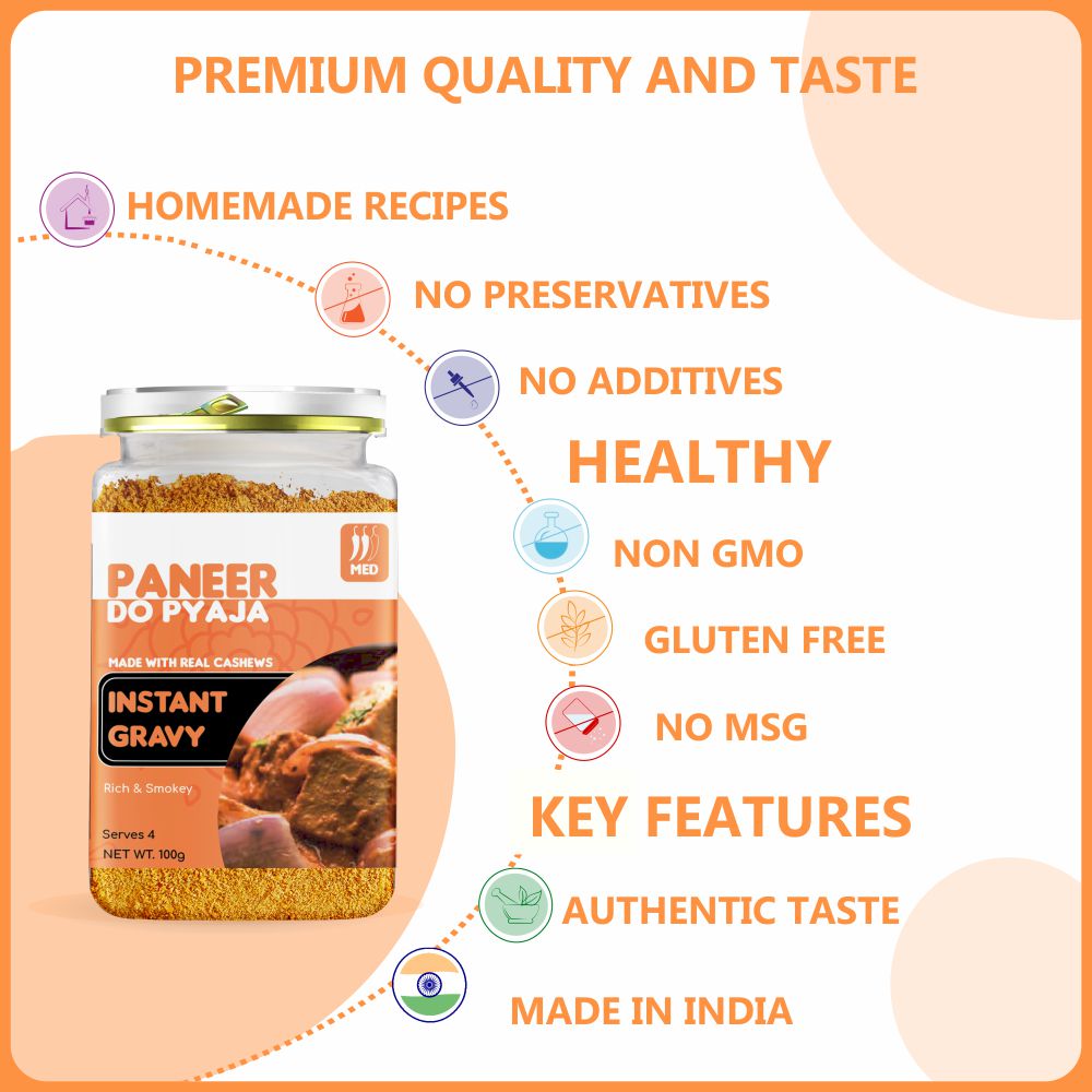 alcofoods Paneer-Do-Pyaza Gravy 100g Jar - Features