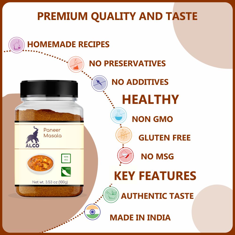 alco foods Paneer Masala 100g Jar- Feature