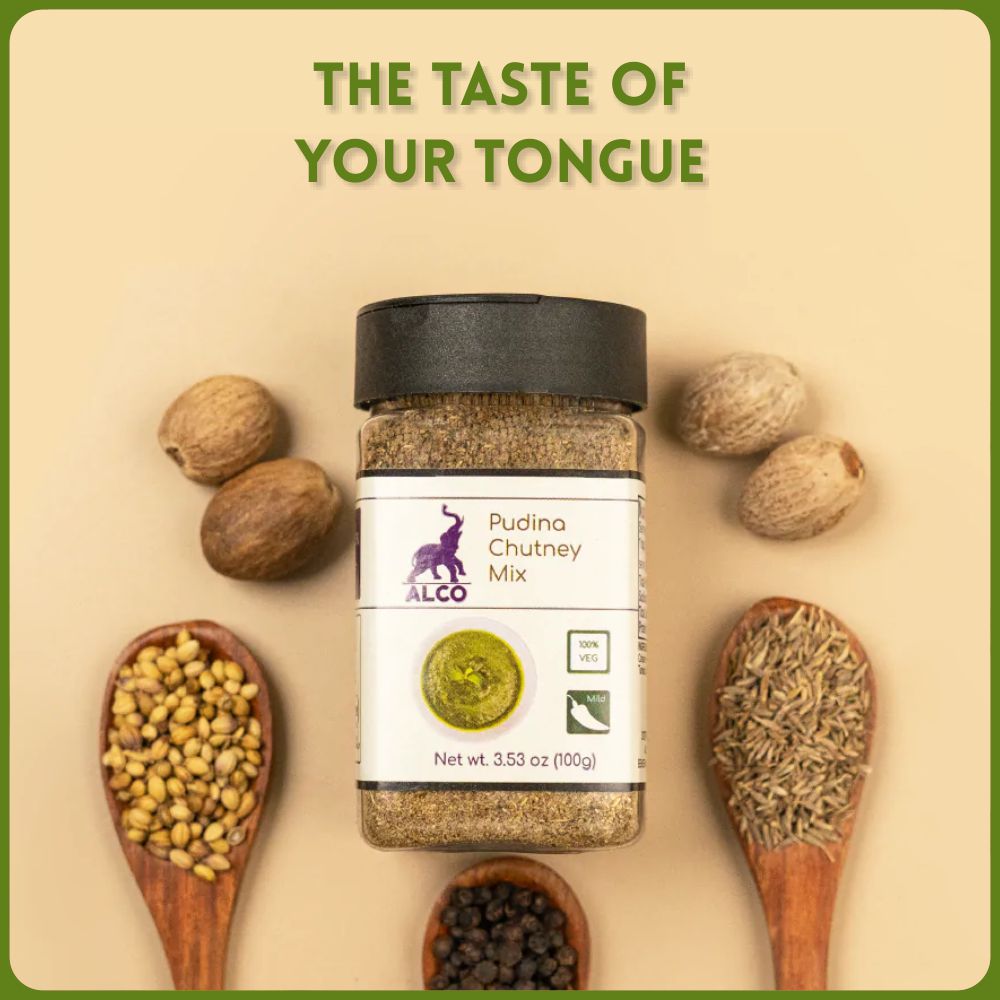alcofoods Pudina Chutney Mix 100g Jar- Real Image
