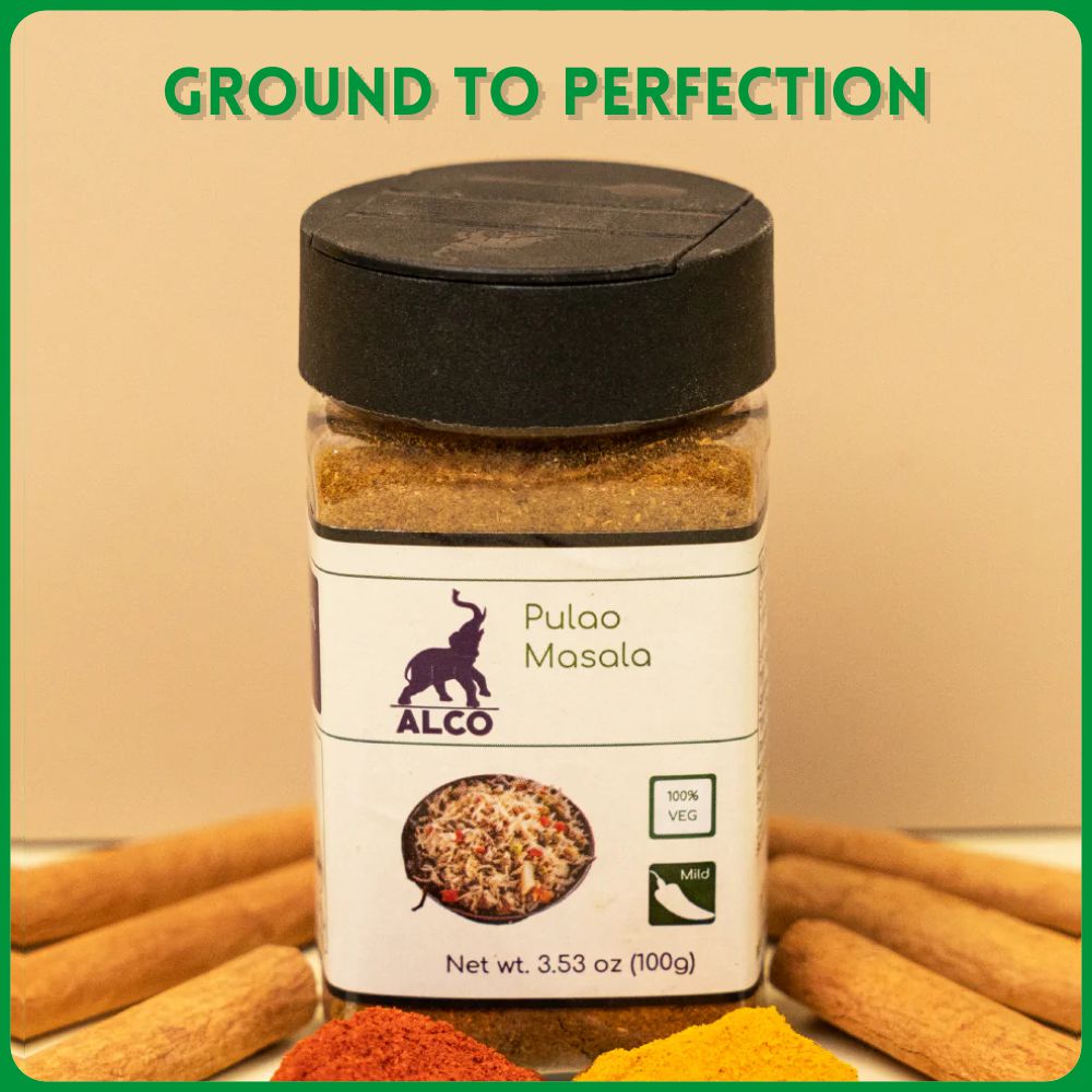 alco foods Pulao Masala 100g Jar- Real Image