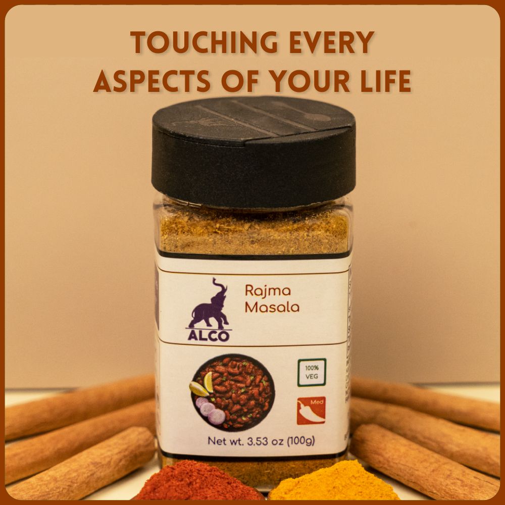 alco foods Rajma Masala 100g Jar- Real Image