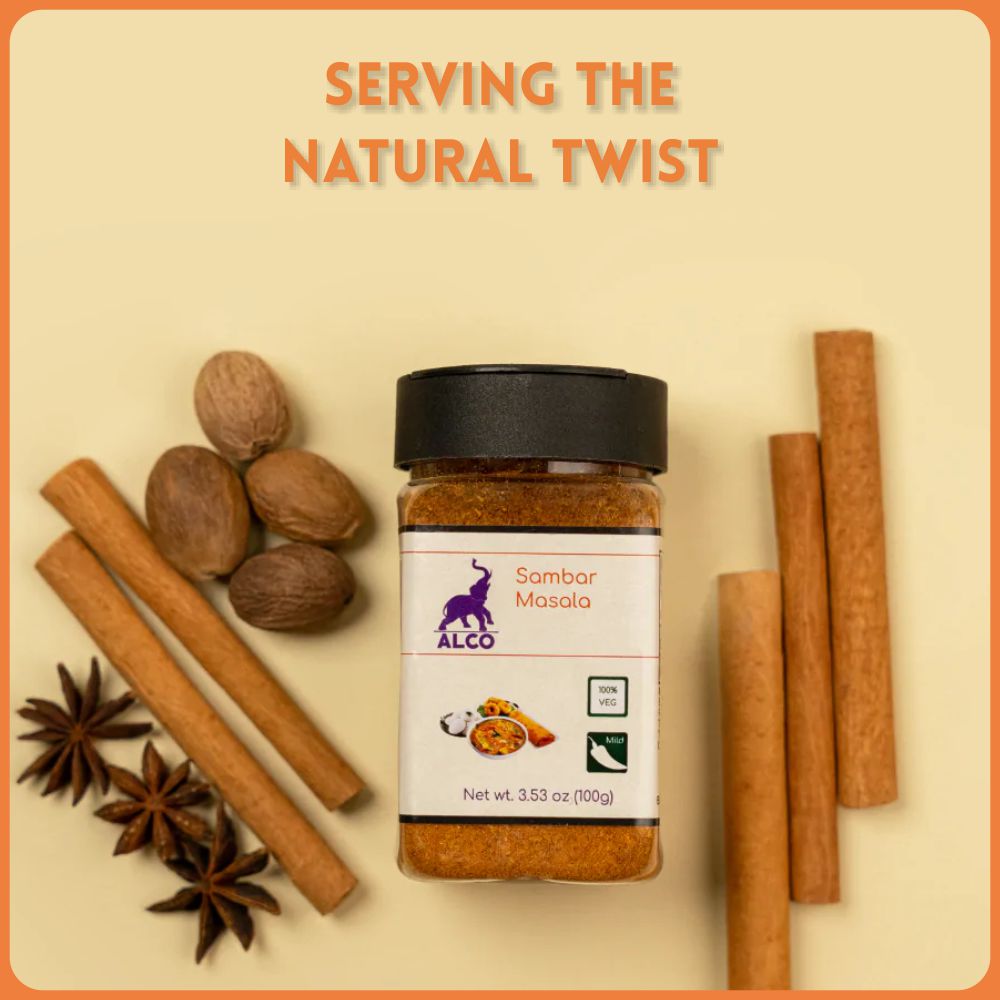 alco foods Sambar Masala 100g Jar- Real Image
