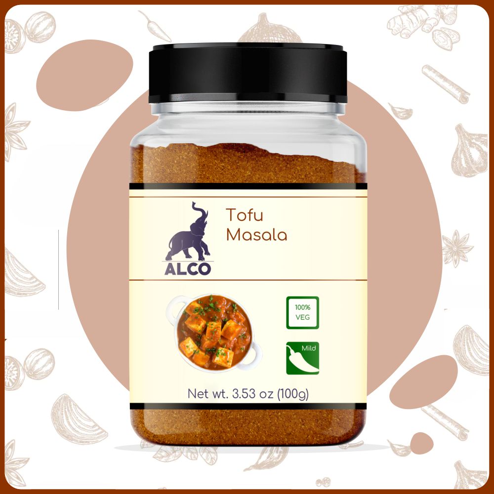 alco foods Tofu Masala 100g Jar- Front
