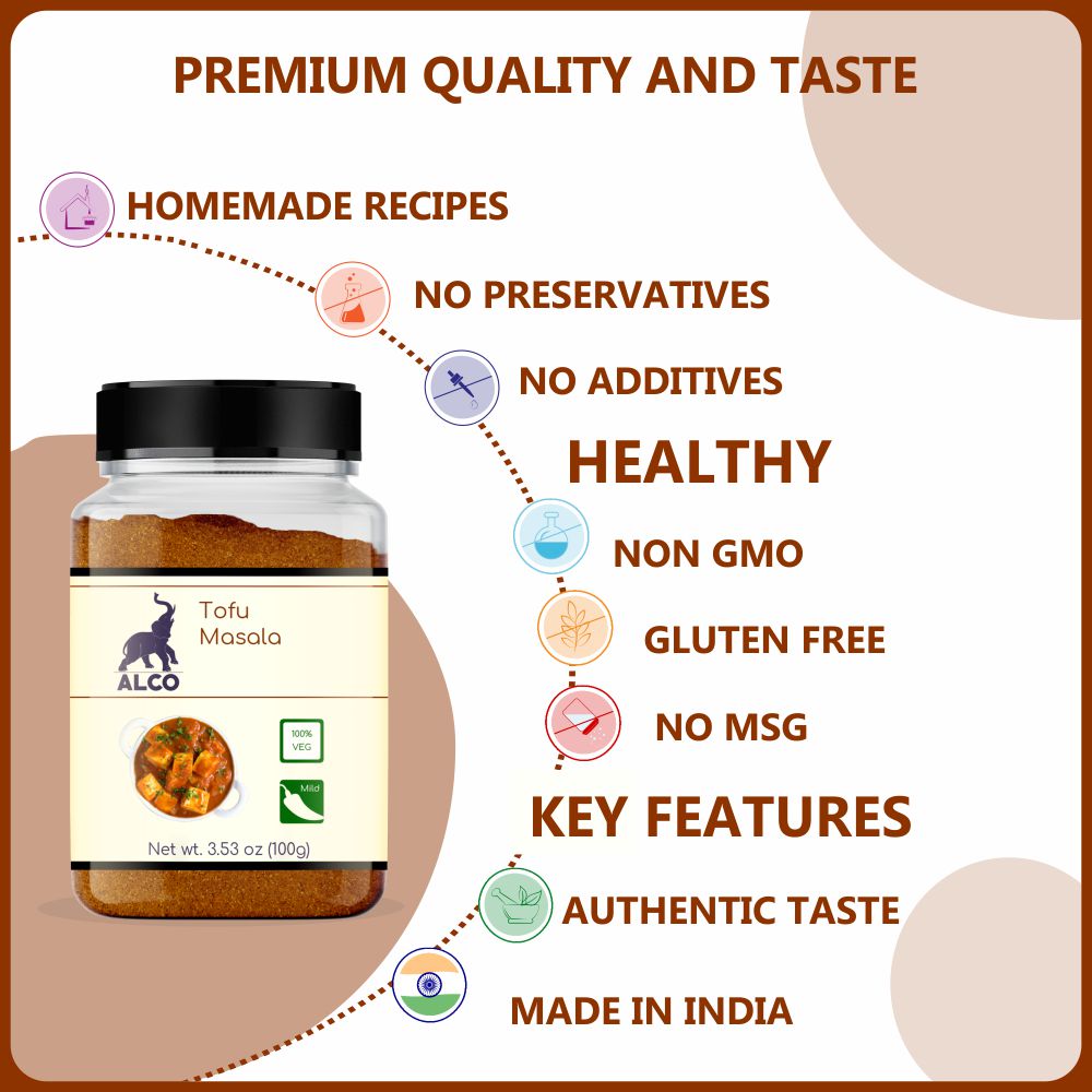 alco foods Tofu Masala 100g Jar- Feature