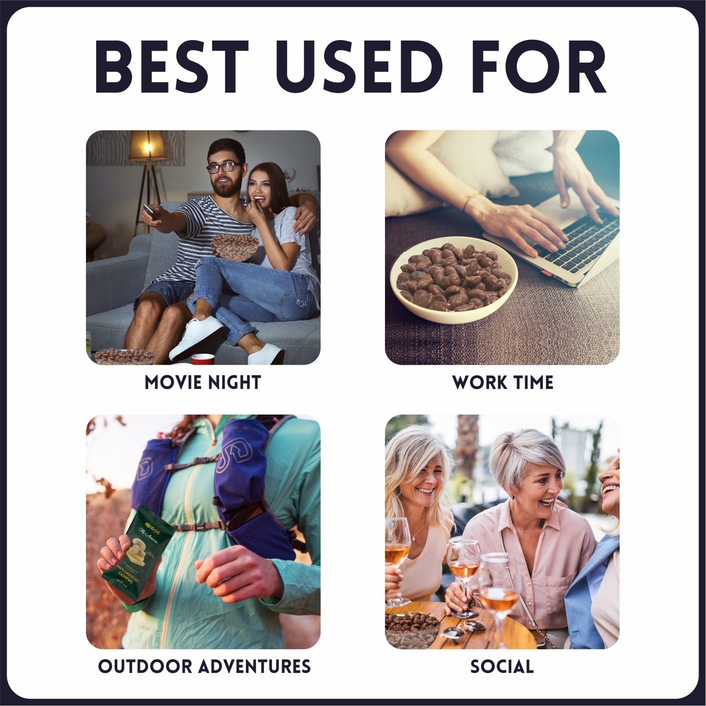 alcofoods Variety Pack Sweet Cashews- Best use