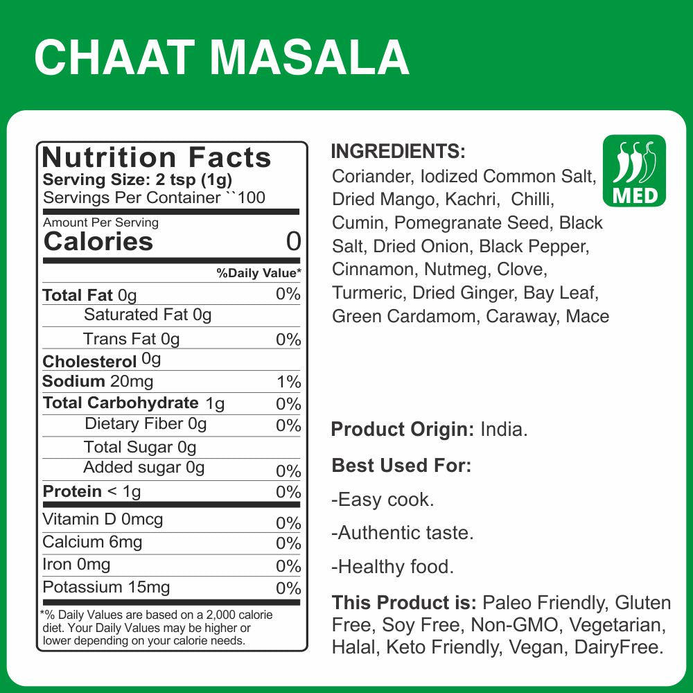 alco foods Chaat Masala 100g- Nutrition