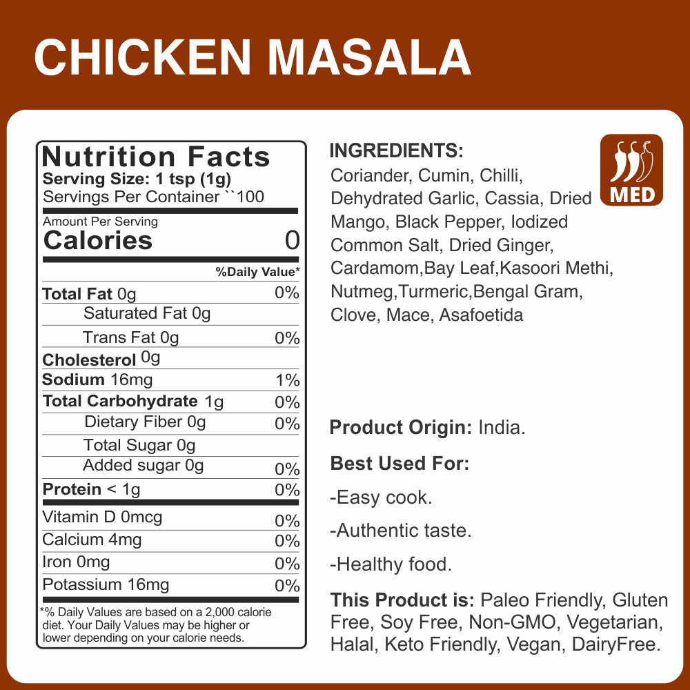 alco foods Chicken Masala 100g- Nutrition