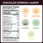 alcofoods Chocolate Espresso Cashew Nutrition Fact