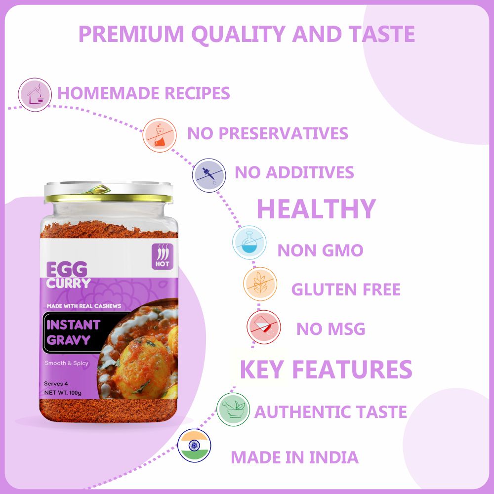 alcofoods Egg Curry Masala Gravy 100g Jar- Features