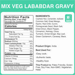 Alcofoods Mix Veg Lababdar Gravy 50g - Nutrition