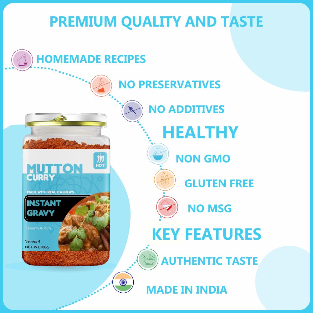 alcofoods Mutton Curry Gravy 100g Jar- Features