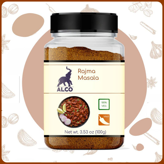 alco foods Rajma Masala 100g Jar- Front