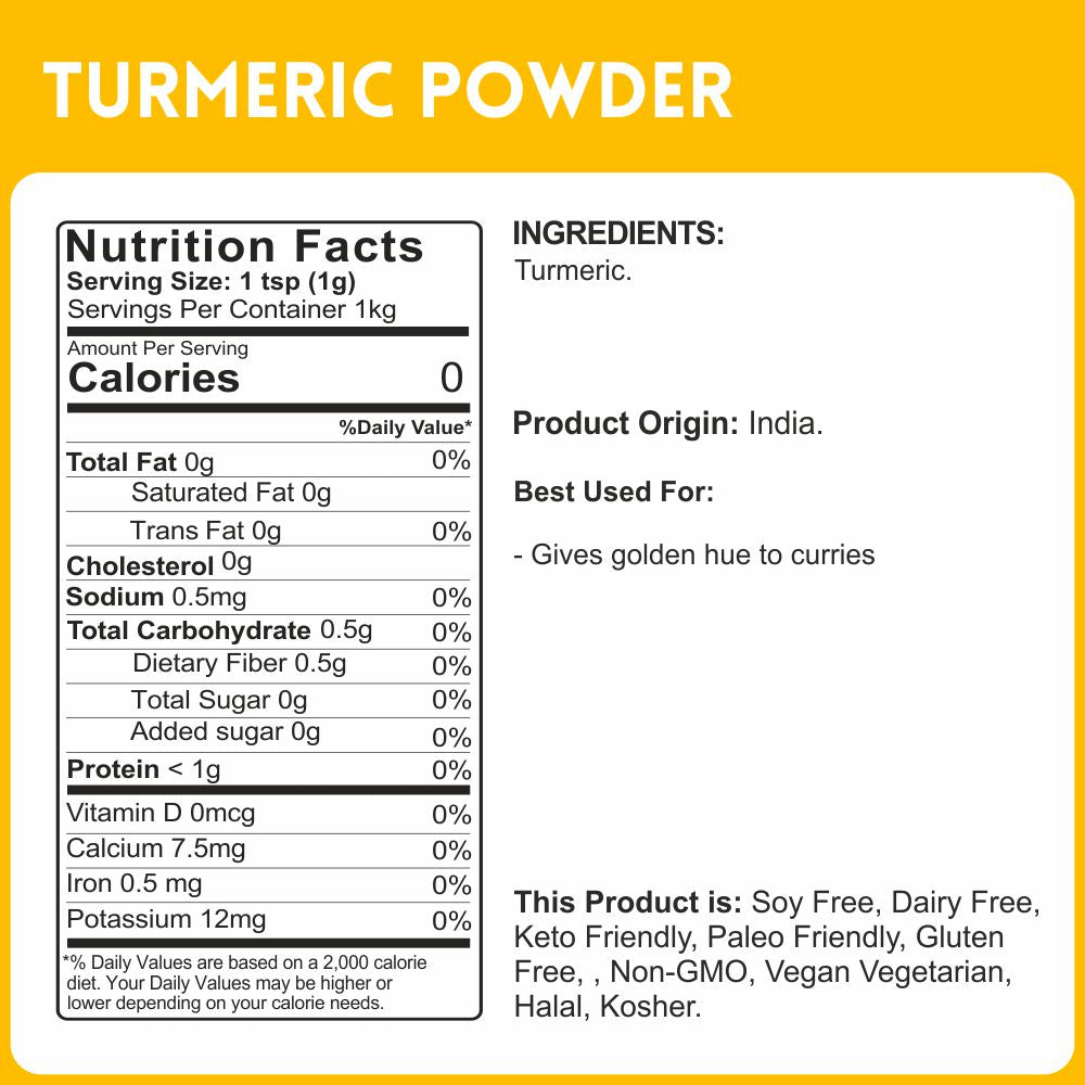 alco foods Turmeric powder- 500g nutrition