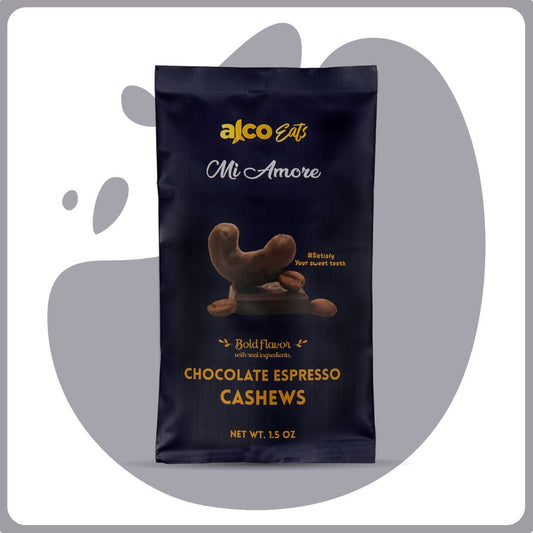 alcofoods Chocolate Espresso Cashew Front