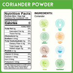 alco foods coriander powder- 500g- nutrition